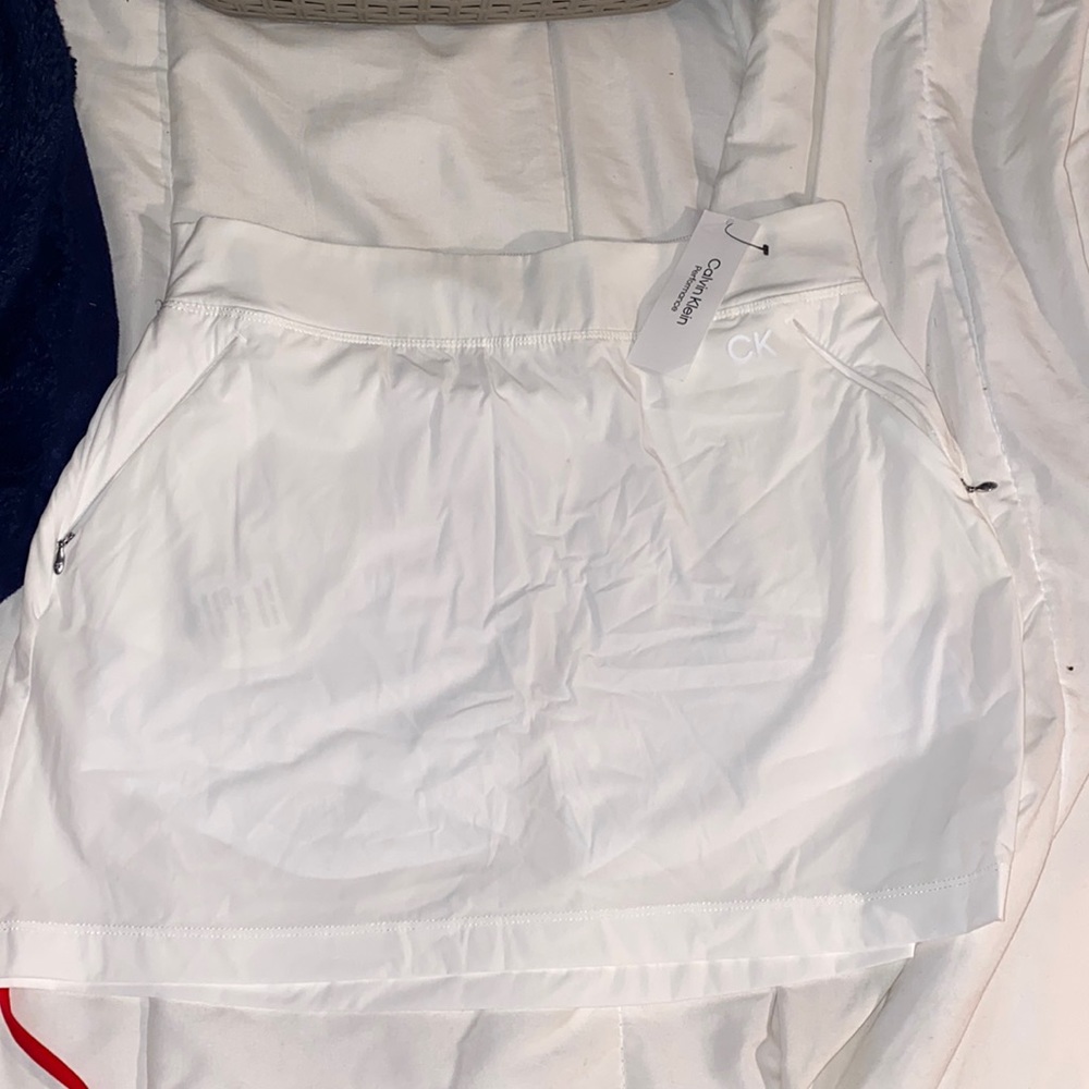 white tennis skirt